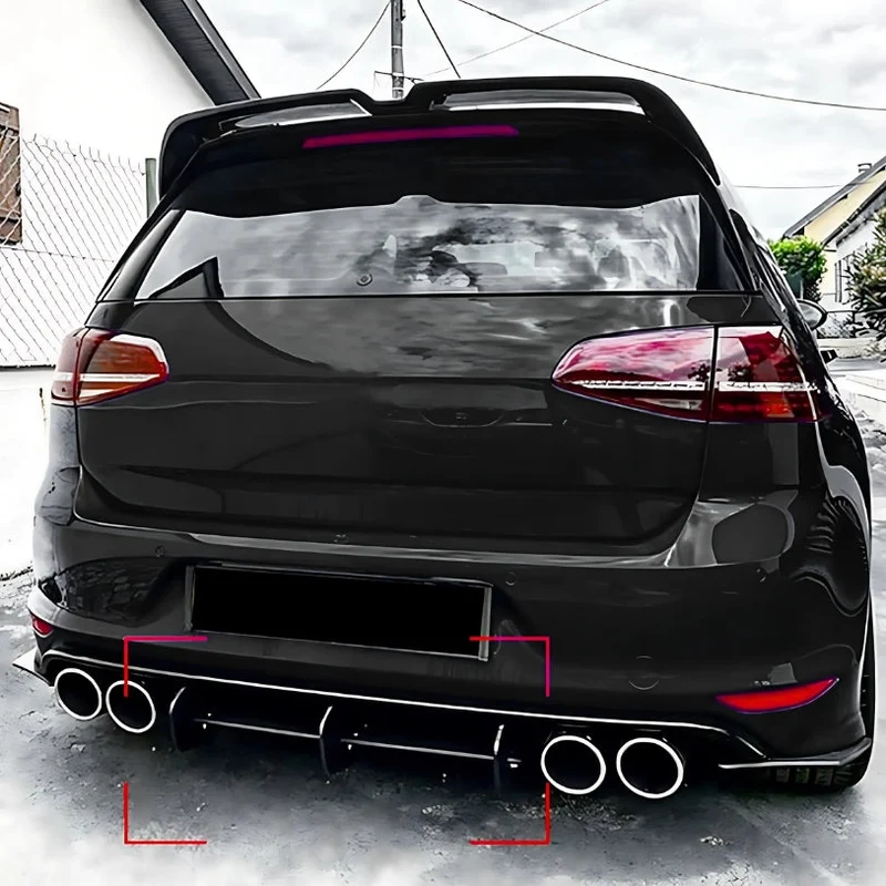 Diffuseur Arrière Golf 7 GTI R Maxton Look Noir ABS