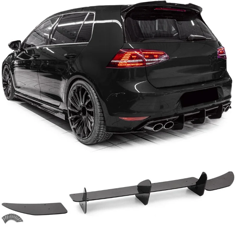 Diffuseur Arrière Golf 7 GTI R Maxton Look Noir ABS