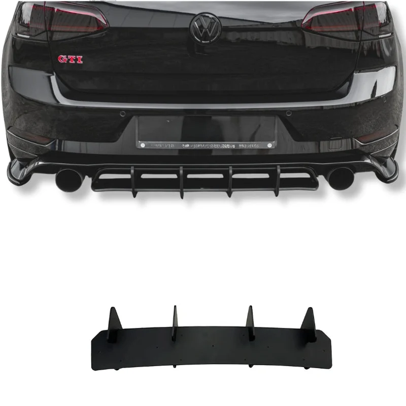 Diffuseur Arrière Golf 7 GTI R Maxton Look Noir ABS