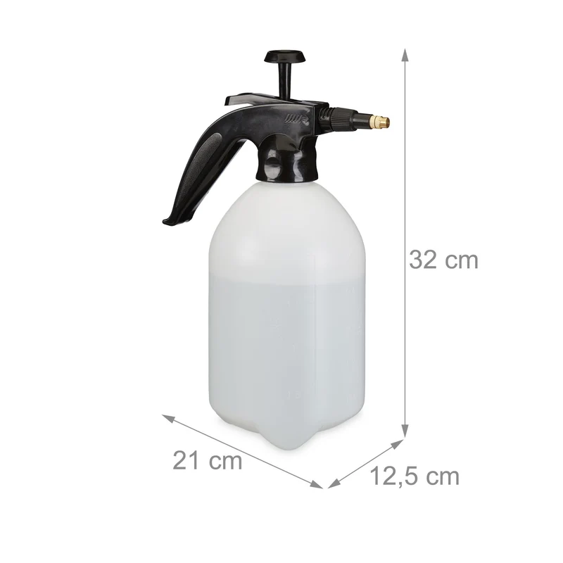 Pulvérisateur de jardin à pression 32 x 21 x 12,5 cm buse réglable durable en plastique noir 13_0010706