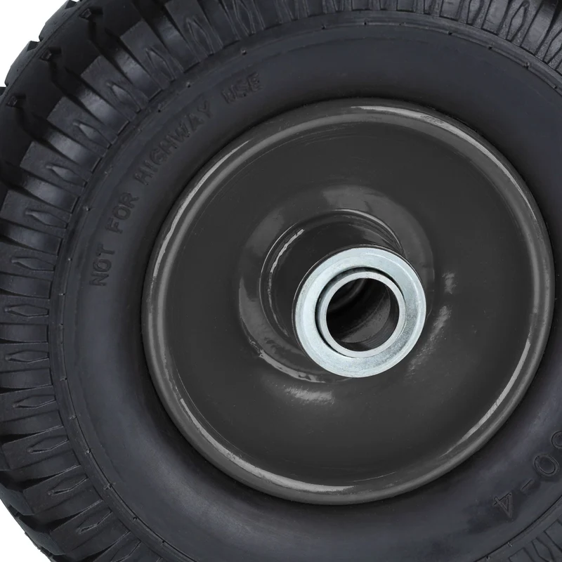 Lot de 2 roues de brouette increvables 2.50-4 maniabilité optimale surface profilée en PU noir 13_0012282