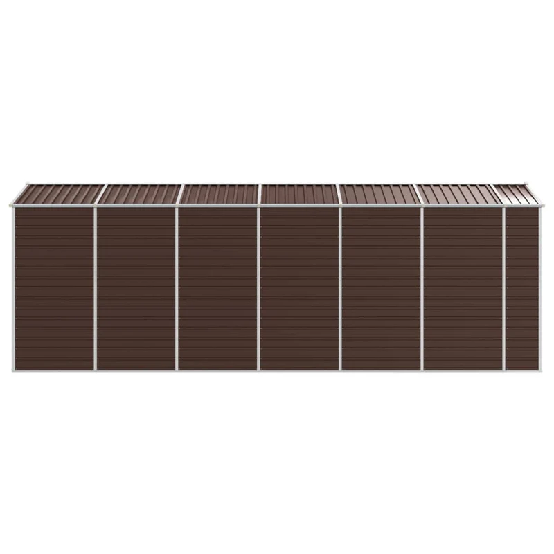 Abri de jardin cabane cabanon maison de stockage remise extérieur hangar outils robuste 191 x 555 x 198 cm acier galvanisé marron 02_0022273