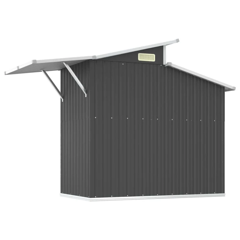 Abri de jardin cabane cabanon maison de stockage remise extérieur hangar outils robuste 270 x 130 x 208,5 cm acier galvanisé anthracite 02_0022210