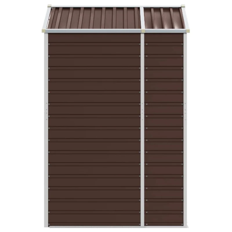Abri de jardin cabane cabanon maison de stockage remise extérieur hangar outils robuste 191 x 130 x 198 cm acier galvanisé marron 02_0022268