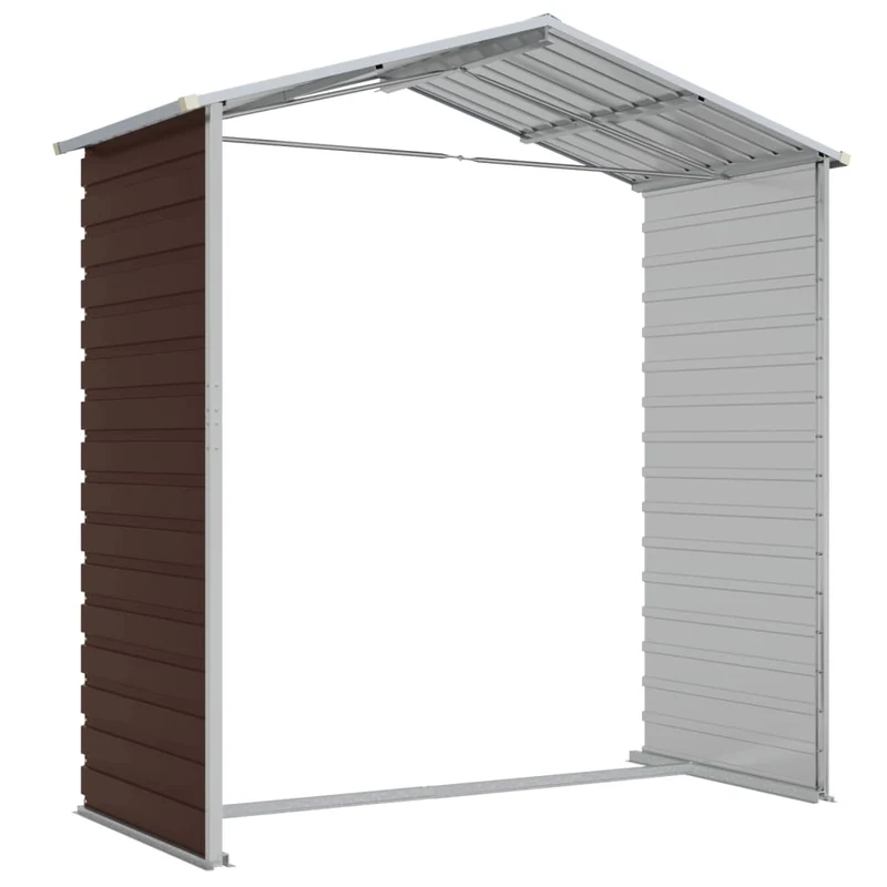 Abri de jardin cabane cabanon maison de stockage remise extérieur hangar outils robuste 191 x 130 x 198 cm acier galvanisé marron 02_0022268