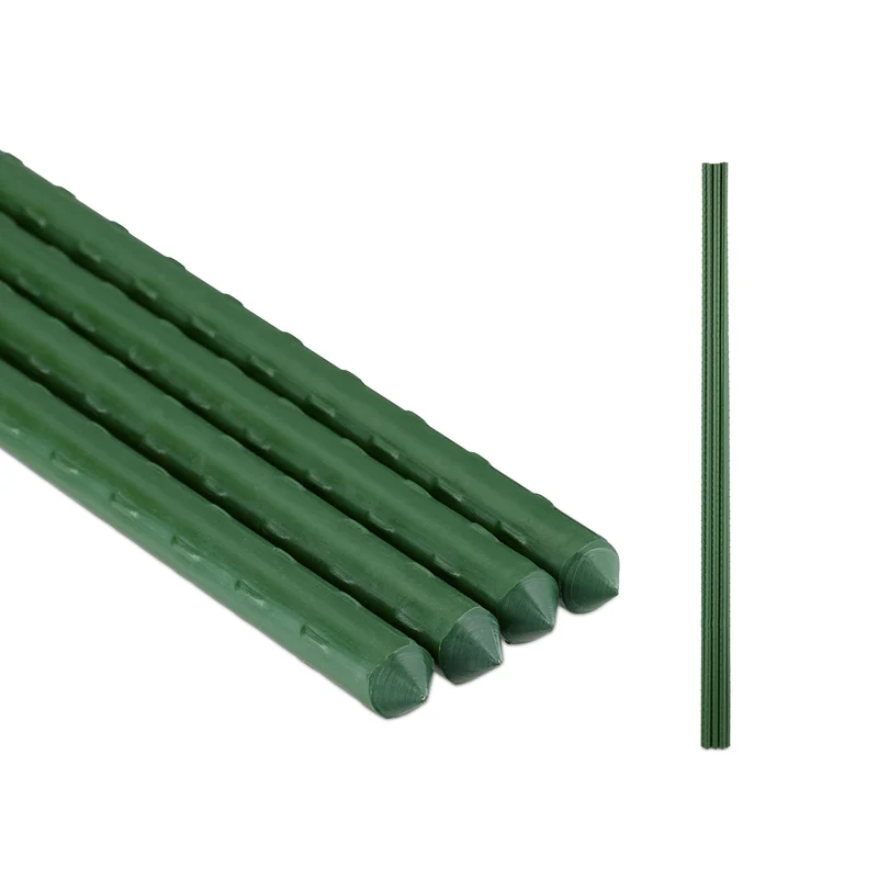 Lot de 10 tuteurs de plantes stabilisateurs jardin 75 cm en plastique vert foncé 13_0012629