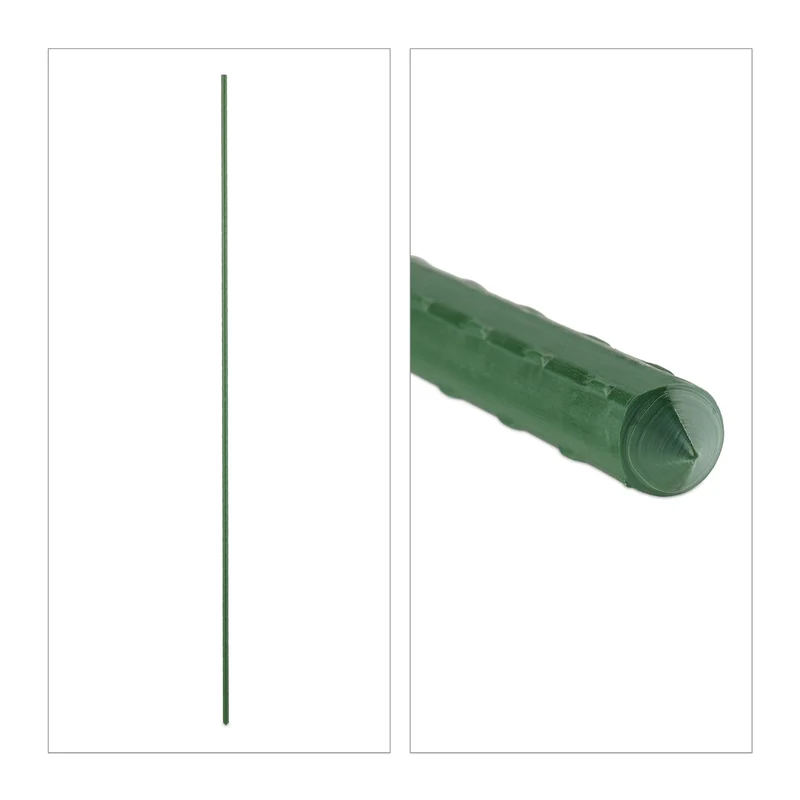 Lot de 10 tuteurs de plantes stabilisateurs jardin 75 cm en plastique vert foncé 13_0012629