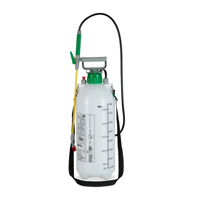 Pulvérisateur de jardin 8 litres pour arrosage et traitement des nuisibles design ergonomique en plastique vert 13_0010310