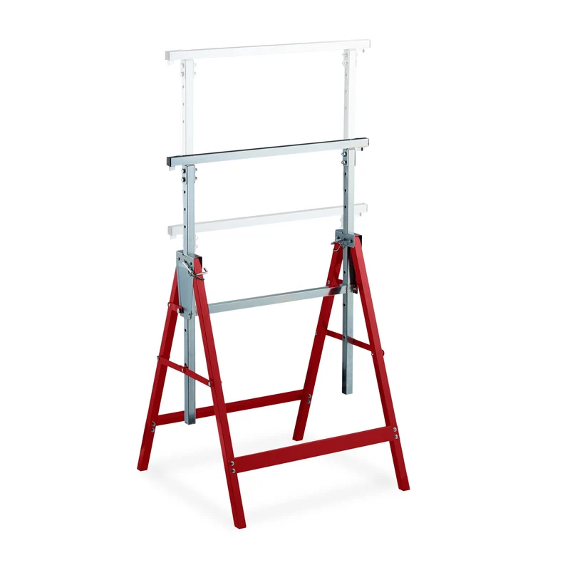 Lot de 2 tréteaux pliables réglables pour travaux domestiques 78 x 60 x 70 cm en acier noir 13_0012033