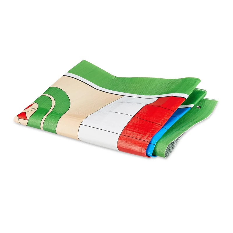 Jeu de société ludo XXL terrasse jardin 160 x 180 cm avec pions surdimensionnés en plastique bleu 13_0009951