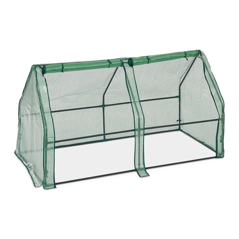 Serre de jardin tunnel légère 200 x 100 x 200 cm pour semis culture légumes protection en PE vert 13_0011273