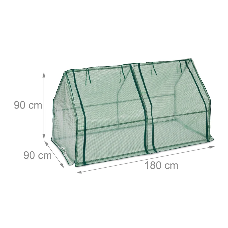Serre de jardin tunnel légère 200 x 100 x 200 cm pour semis culture légumes protection en PE vert 13_0011273