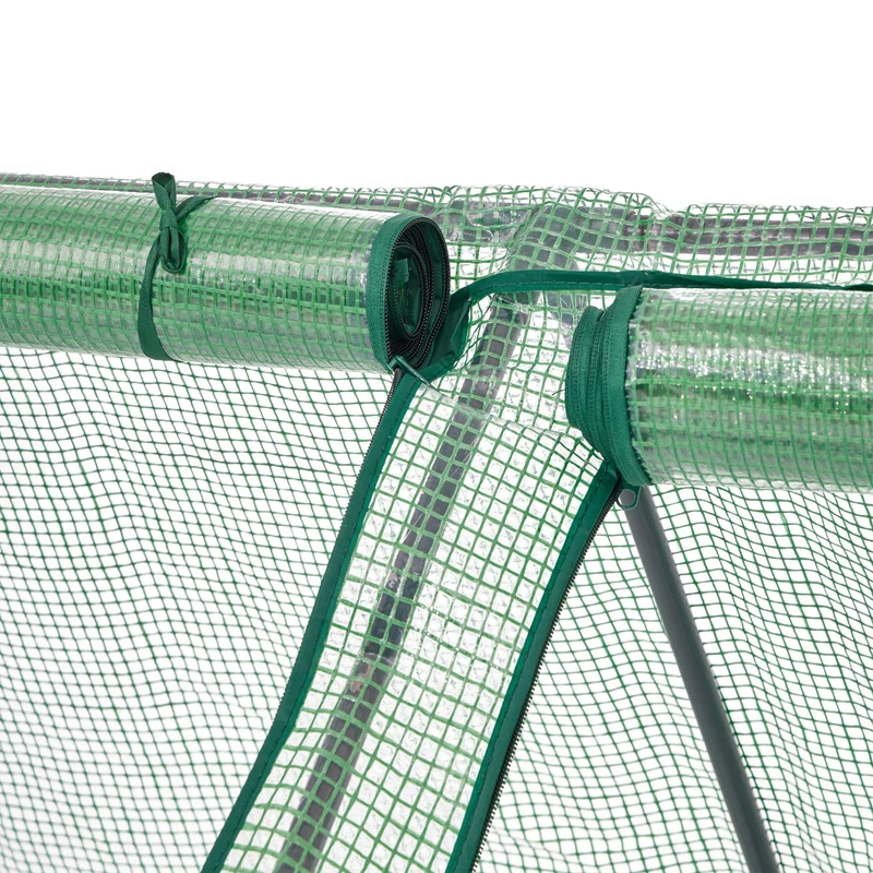 Serre de jardin tunnel légère 200 x 100 x 200 cm pour semis culture légumes protection en PE vert 13_0011273
