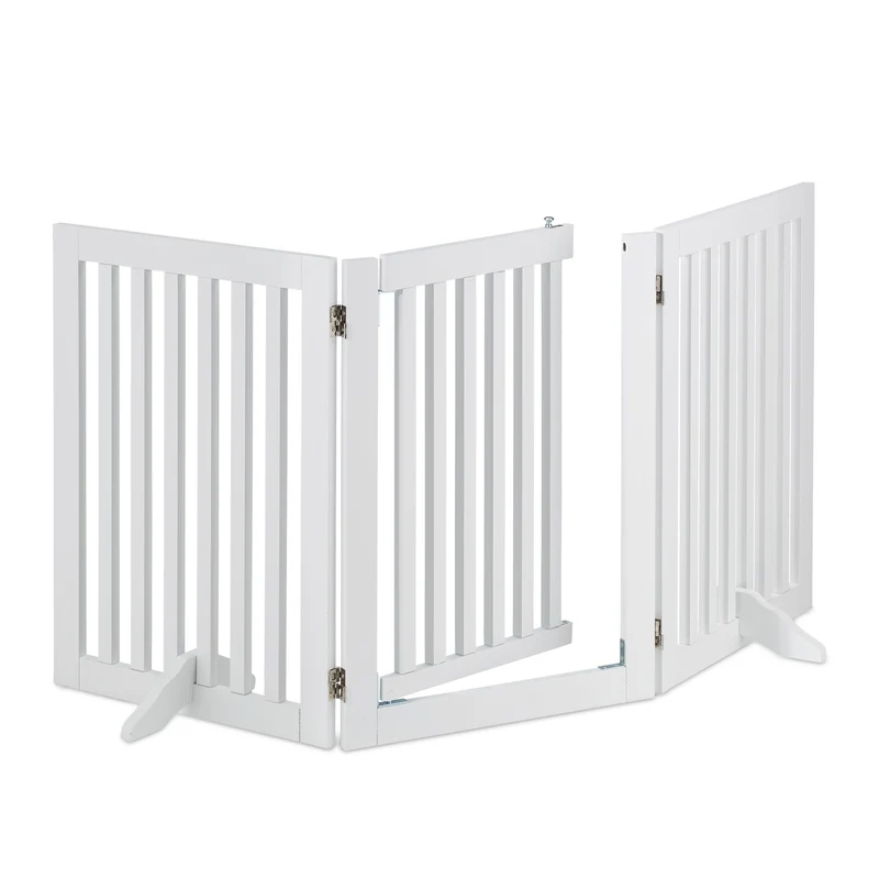 Barrière de sécurité pour animaux domestiques 70 x 80 cm protection escalier porte cheminée en métal blanc 13_0011296