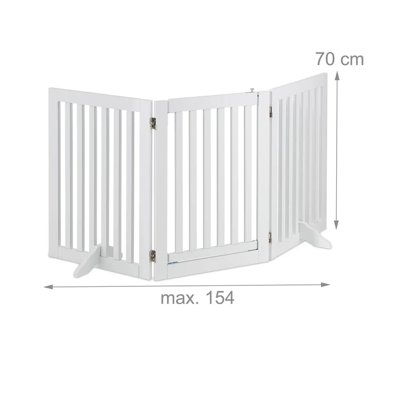 Barrière de sécurité pour animaux domestiques 70 x 80 cm protection escalier porte cheminée en métal blanc 13_0011296