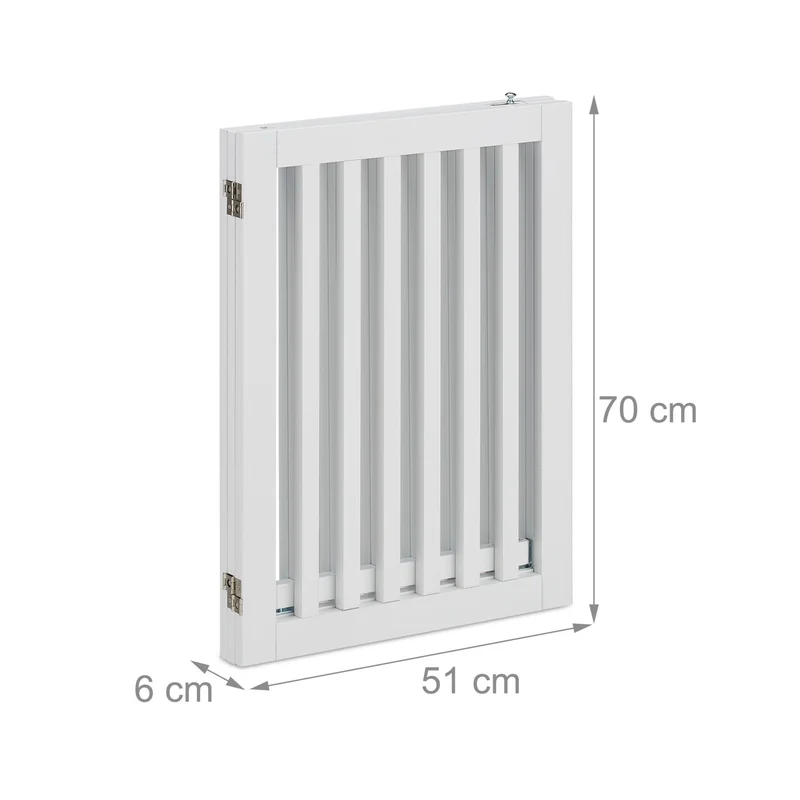 Barrière de sécurité pour animaux domestiques 70 x 80 cm protection escalier porte cheminée en métal blanc 13_0011296