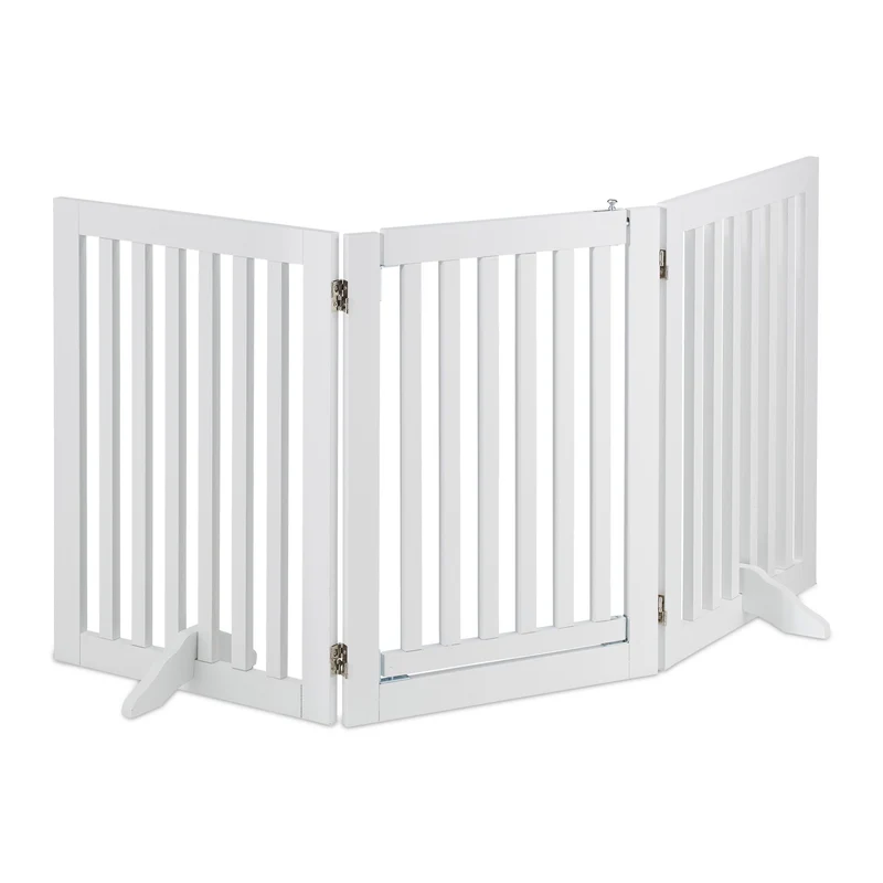 Barrière de sécurité pour animaux domestiques 70 x 80 cm protection escalier porte cheminée en métal blanc 13_0011296