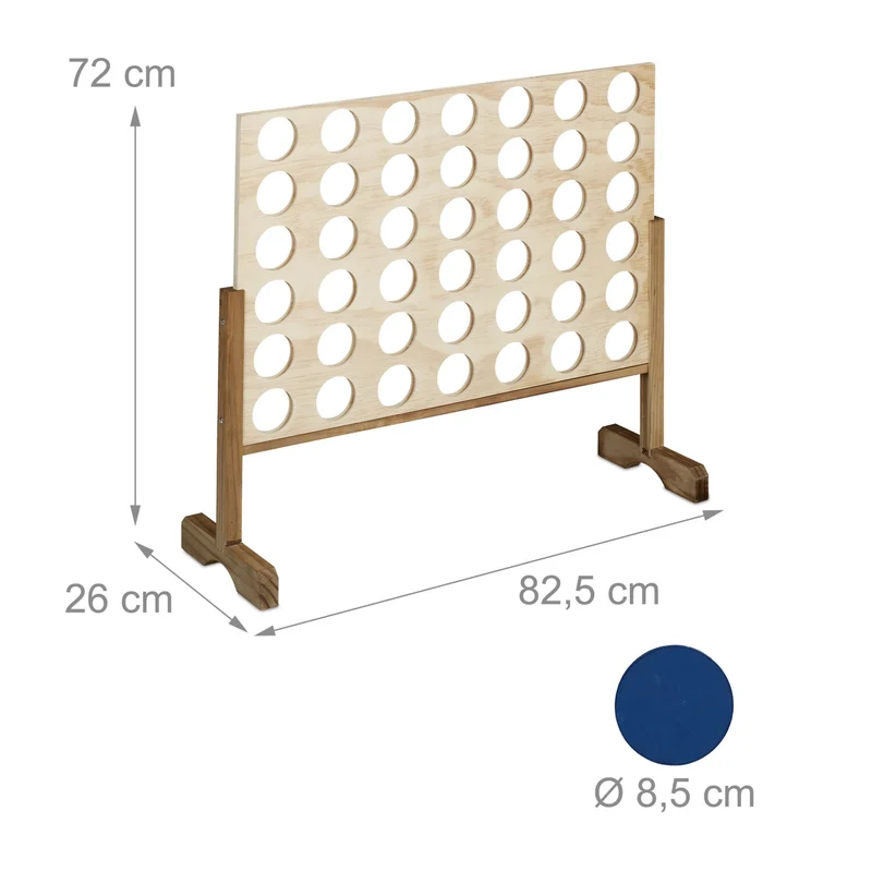 Jeu en bois Puissance 4 XXL extérieur 100 x 60 x 50 cm encourage la réflexion ambiance conviviale en bois naturel 13_0011937