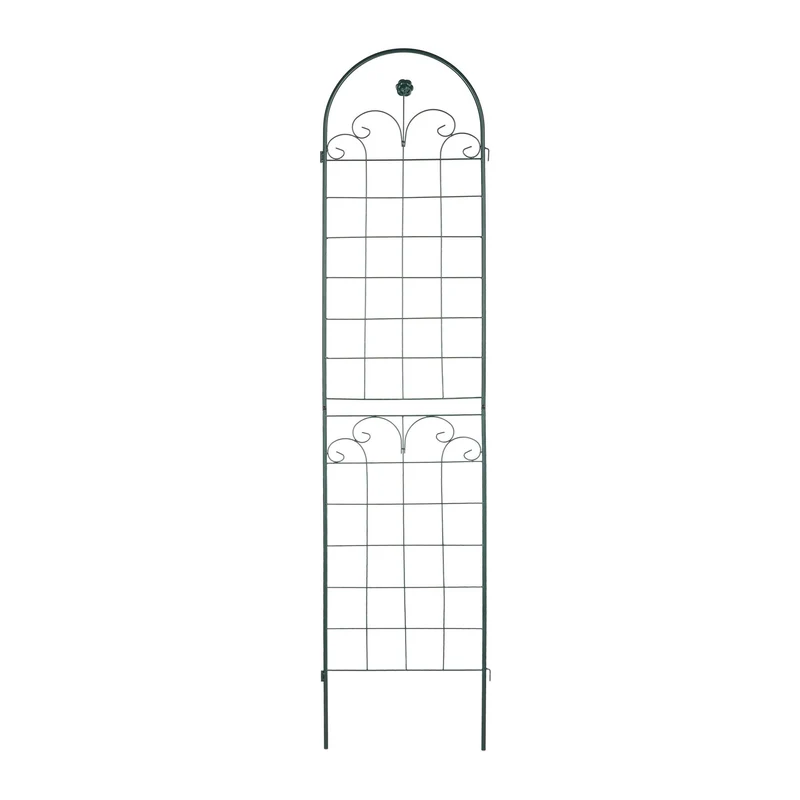 Lot de 2 grilles tuteur décoratives jardin 220 x 50 x 15 cm en métal vert foncé 13_0012017