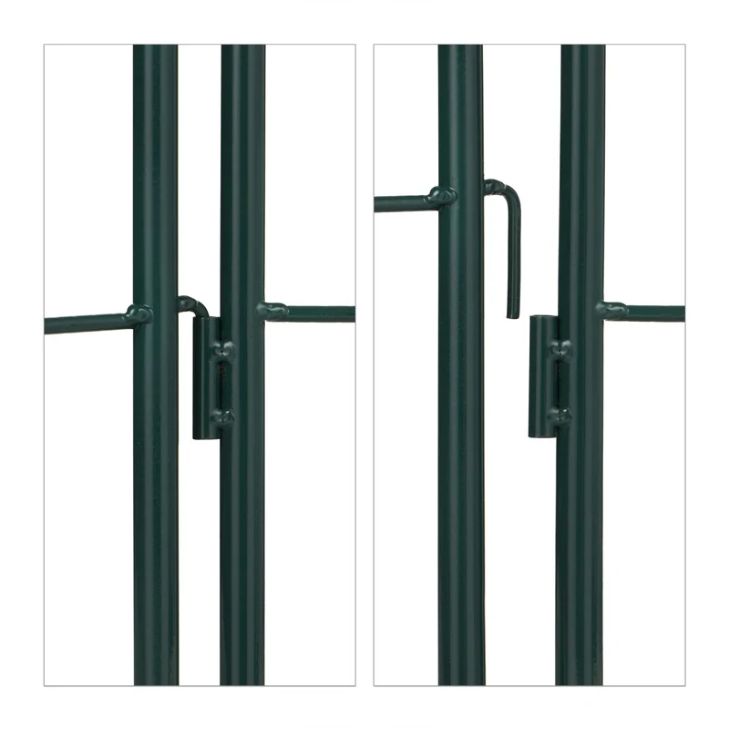Lot de 2 grilles tuteur décoratives jardin 220 x 50 x 15 cm en métal vert foncé 13_0012017