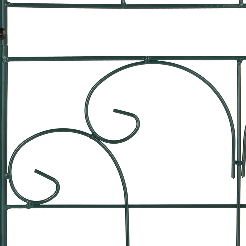 Lot de 2 grilles tuteur décoratives jardin 220 x 50 x 15 cm en métal vert foncé 13_0012017