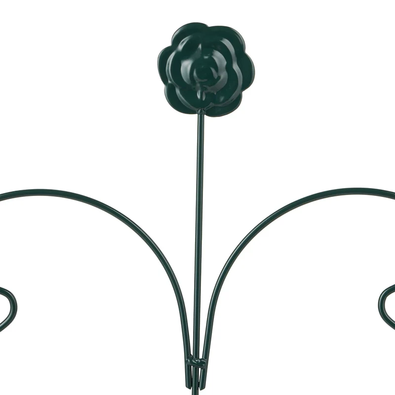 Lot de 2 grilles tuteur décoratives jardin 220 x 50 x 15 cm en métal vert foncé 13_0012017