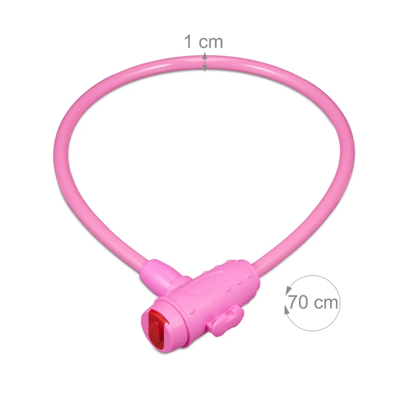 Antivol vélo pour enfants sécurisé 70 x 1 cm design coloré apprentissage accroche en métal rouge 13_0013951