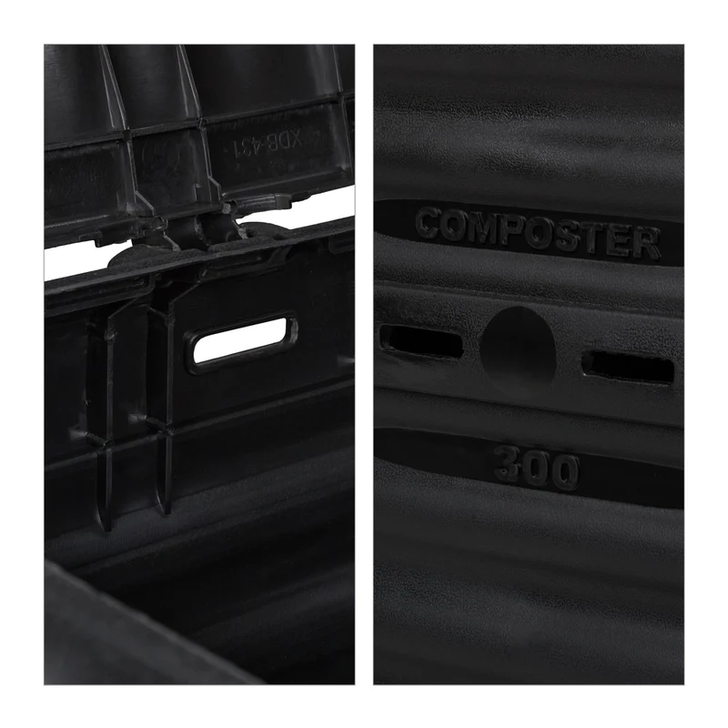 Composteur de jardin fermé 230 l système emboîtant pour déchets verts et cuisine en plastique noir 13_0011175