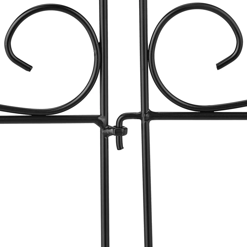 Barrière de jardin décorative en fer 6 éléments à planter délimitation claire design antique en métal noir 13_0012420