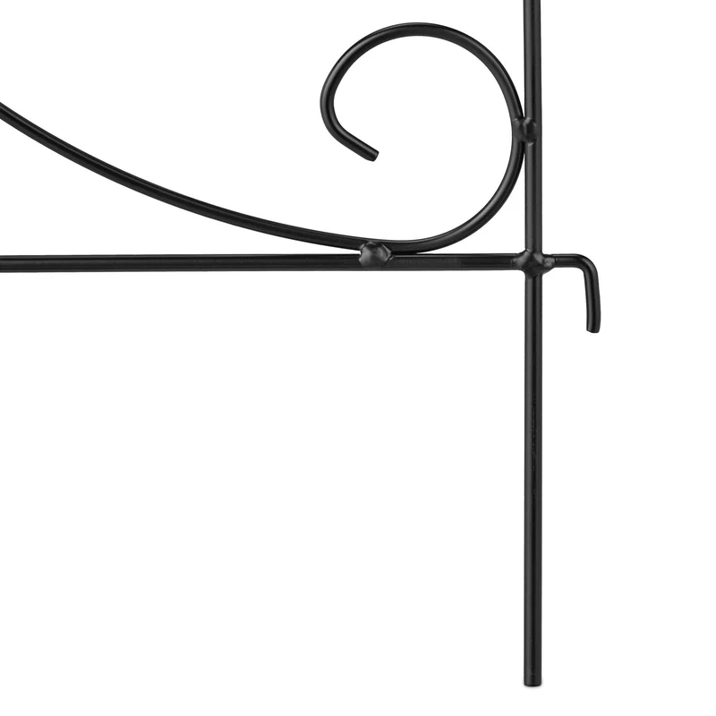 Barrière de jardin décorative en fer 6 éléments à planter délimitation claire design antique en métal noir 13_0012420