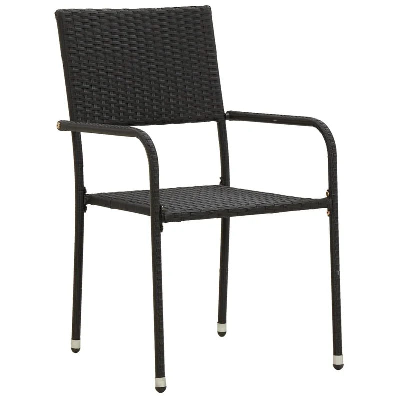 Mobilier à dîner d'extérieur 7 pièces résine tressée noir 02_0014687