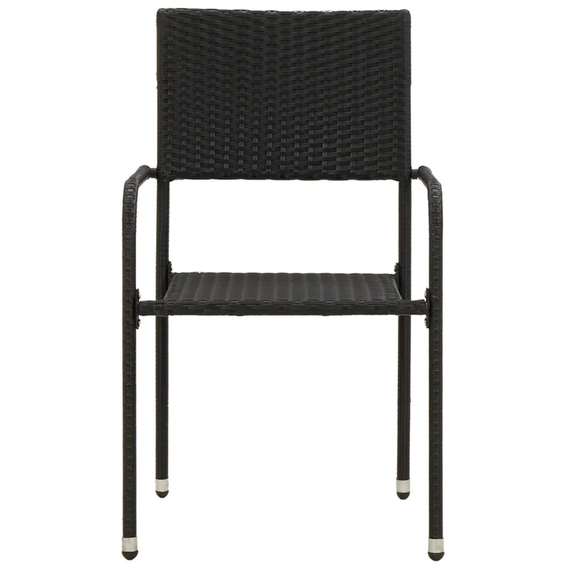 Mobilier à dîner d'extérieur 7 pièces résine tressée noir 02_0014687