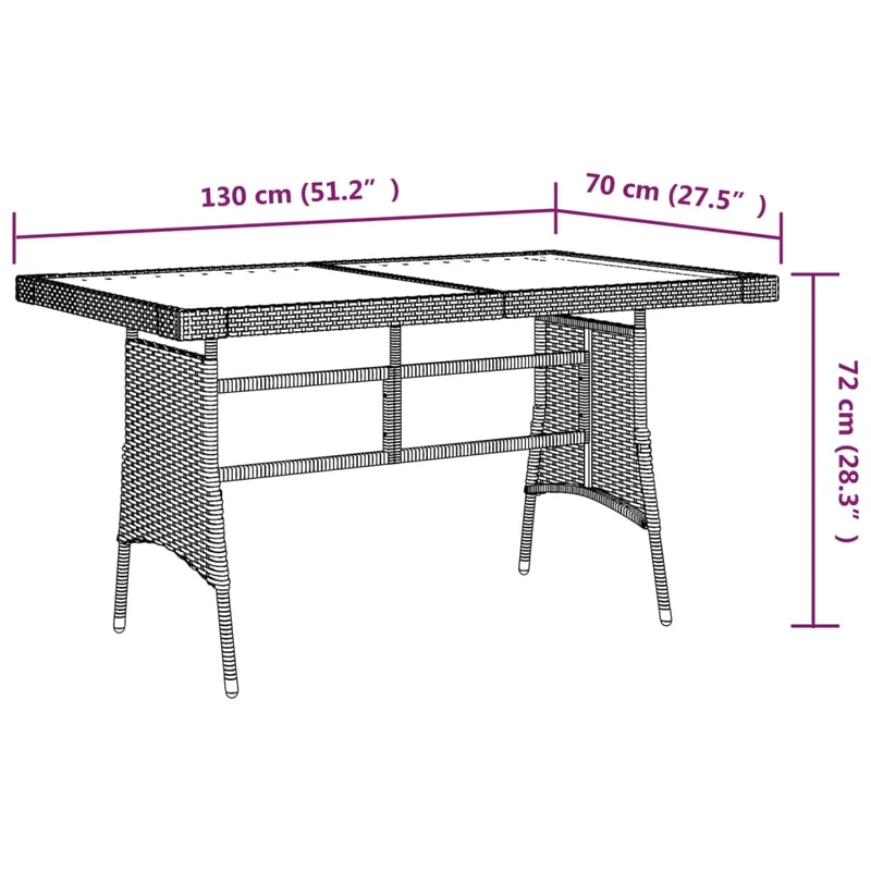 Mobilier à dîner d'extérieur 7 pièces résine tressée noir 02_0014687