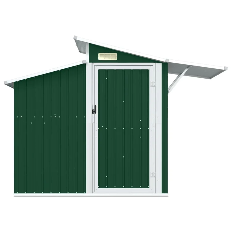 Abri de jardin cabane cabanon maison de stockage remise extérieur hangar outils robuste 270 x 130 x 208,5 cm acier Galvanisé vert 02_0022375