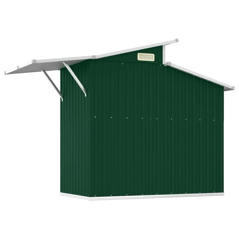 Abri de jardin cabane cabanon maison de stockage remise extérieur hangar outils robuste 270 x 130 x 208,5 cm acier Galvanisé vert 02_0022375