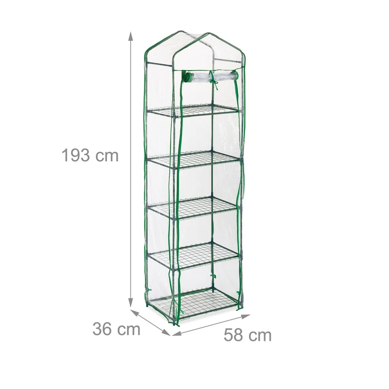 Serre de balcon compacte avec 5 étagères pour légumes herbes aroma en plastique transparent 13_0013798