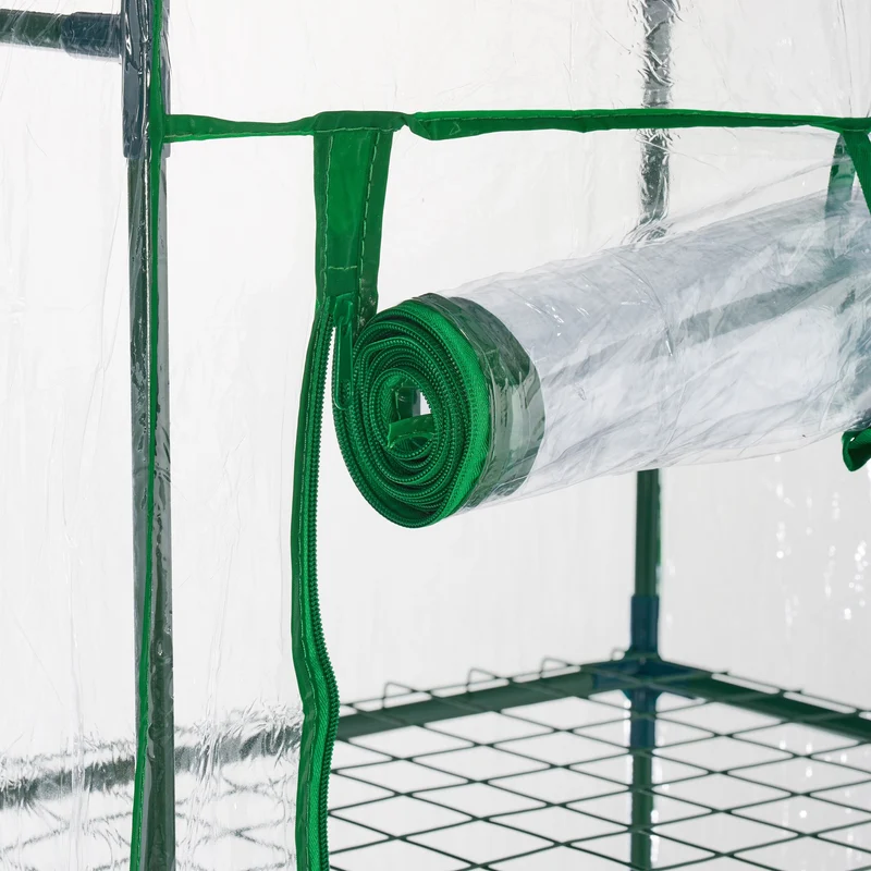 Serre de balcon compacte avec 5 étagères pour légumes herbes aroma en plastique transparent 13_0013798