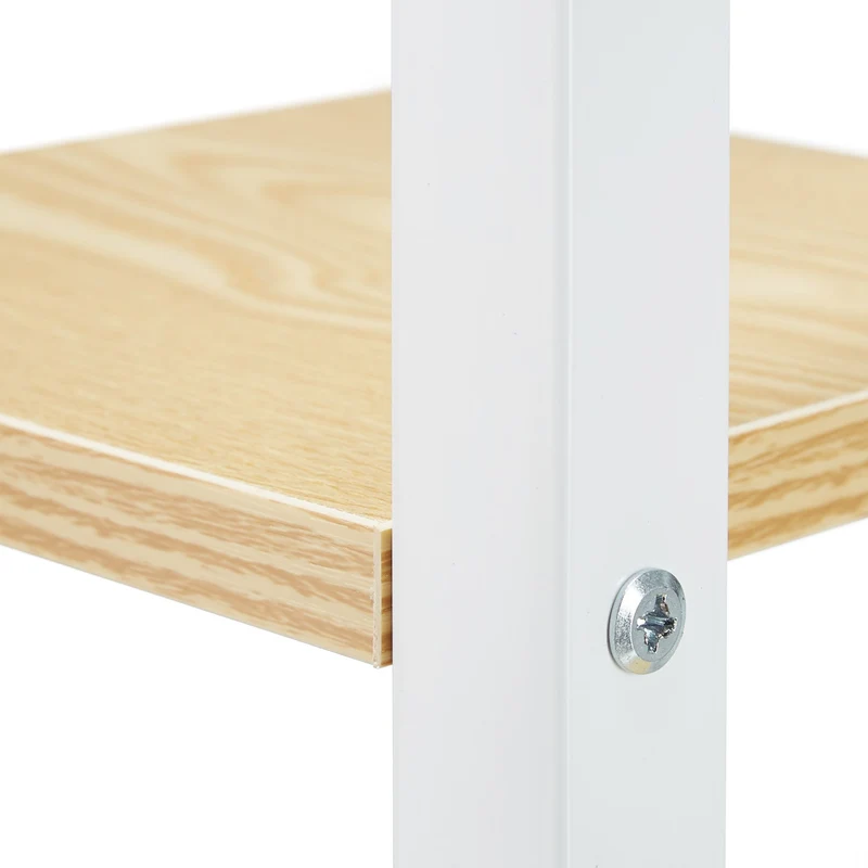 Étagère à plantes 93 x 42,5 x 22,5 cm 4 niveaux en métal blanc aspect bois 13_0010984