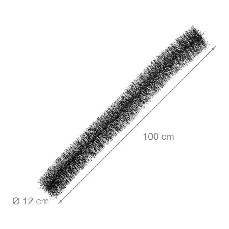 Lot de 10 brosses de gouttière ø 12 cm protection contre obstructions feuilles nidification en plastique noir 13_0011824