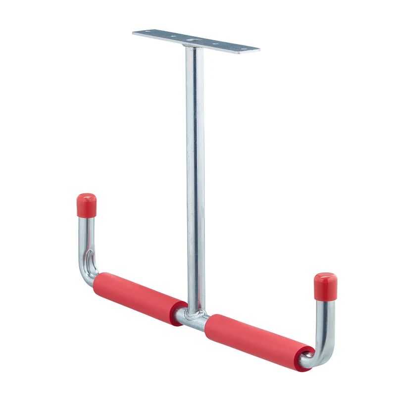 Lot de 2 porte-outils plafond garage 30 x 42 x 2,5 cm pour rangement efficace en acier argenté 13_0010941