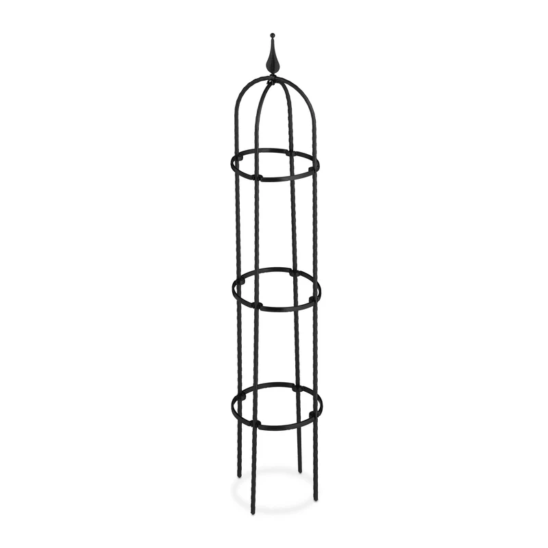 Lot de 2 trellis décoratif jardin support plantes grimpantes 100 x 100 cm en métal noir 13_0011737