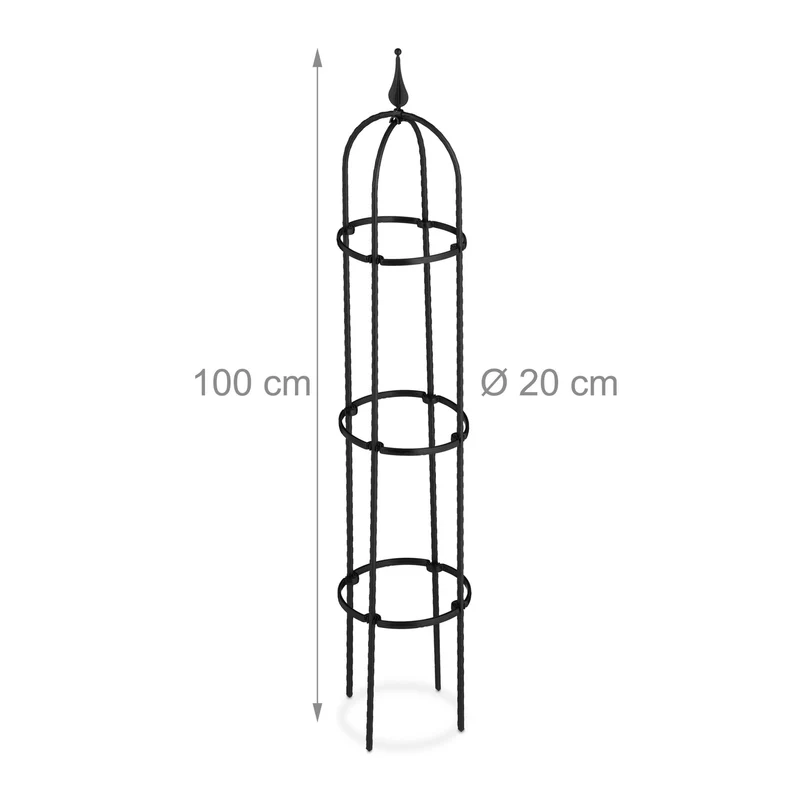 Lot de 2 trellis décoratif jardin support plantes grimpantes 100 x 100 cm en métal noir 13_0011737