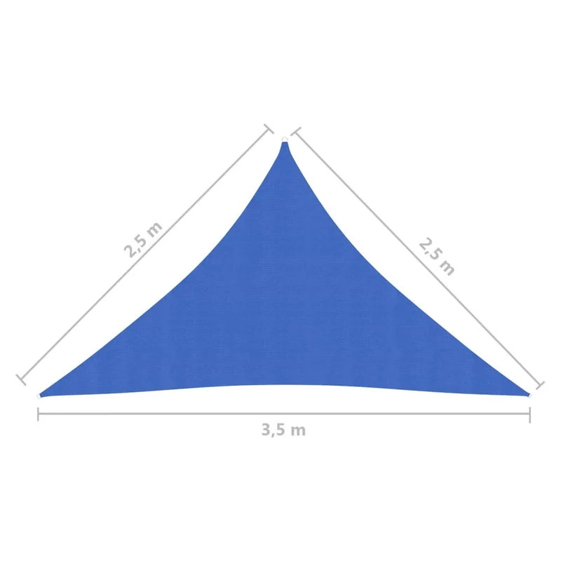 Voile d'ombrage 160 g/m² bleu 2,5 x 2,5 x 3,5 m pehd 02_0009047