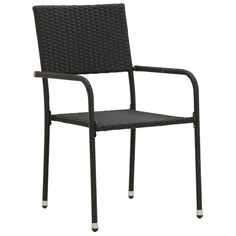Mobilier à dîner d'extérieur 7 pièces résine tressée noir 02_0014686