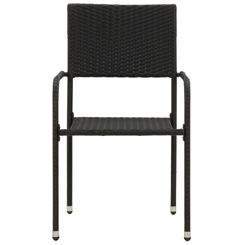 Mobilier à dîner d'extérieur 7 pièces résine tressée noir 02_0014686