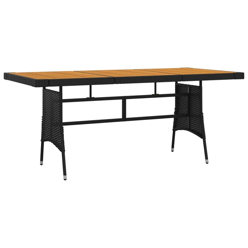 Mobilier à dîner d'extérieur 7 pièces résine tressée noir 02_0014686