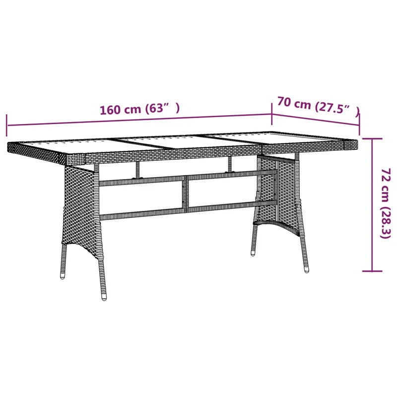 Mobilier à dîner d'extérieur 7 pièces résine tressée noir 02_0014686