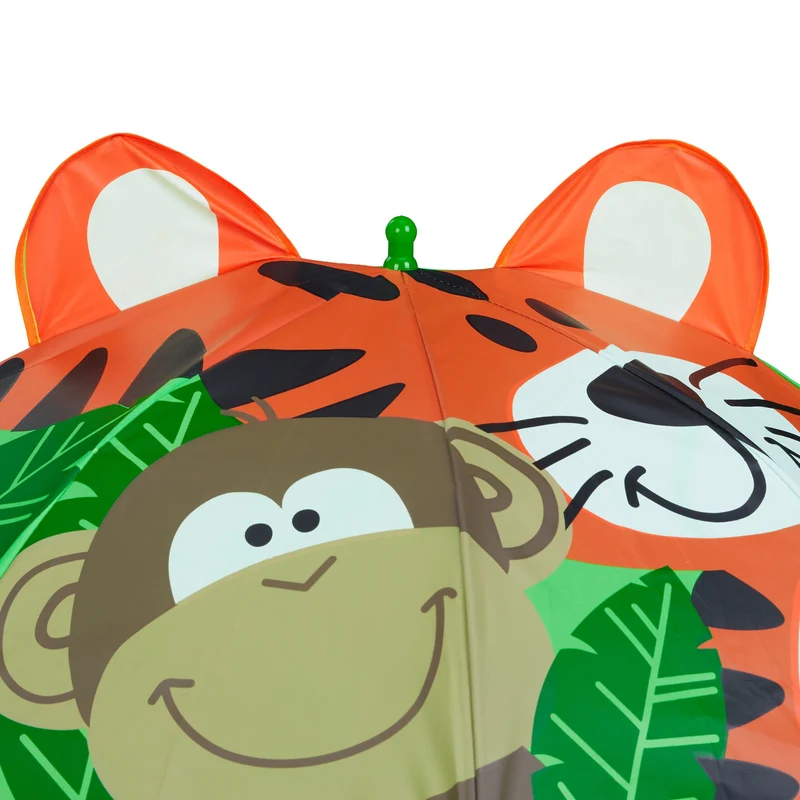 Parapluie enfant motif jungle 70 x 70 cm ouverture rapide léger pratique en polyester multicolore 13_0013302