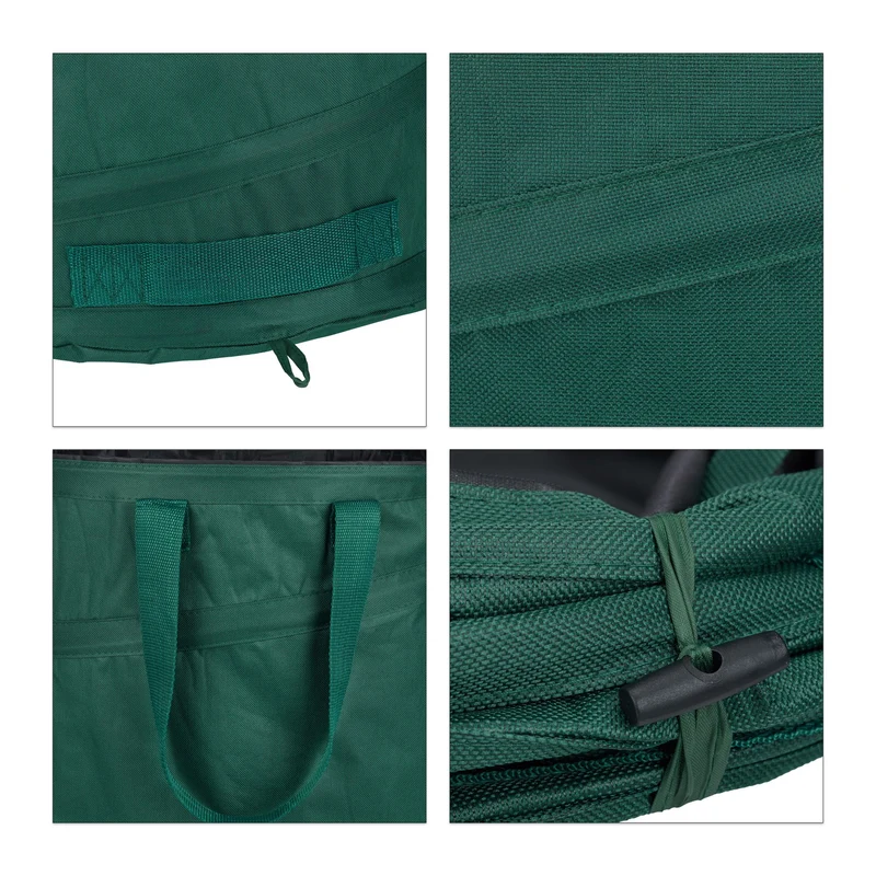 Lot de 3 sacs pop-up pour déchets verts jardin 60 L stabilisés et résistants au transport en polyester vert 13_0011504