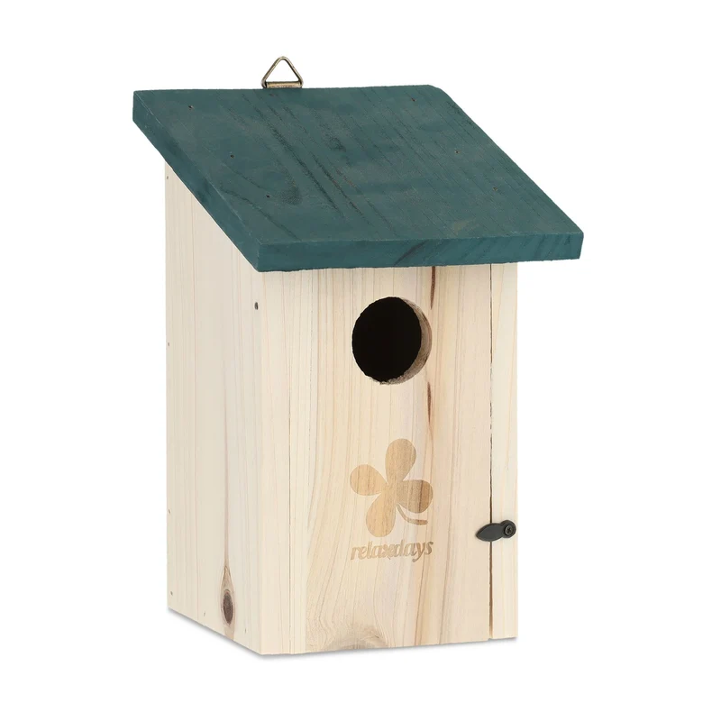 Nichoir pour oiseaux d'extérieur en bois de sapin 35 mm nettoyage facile design naturel 13_0012313